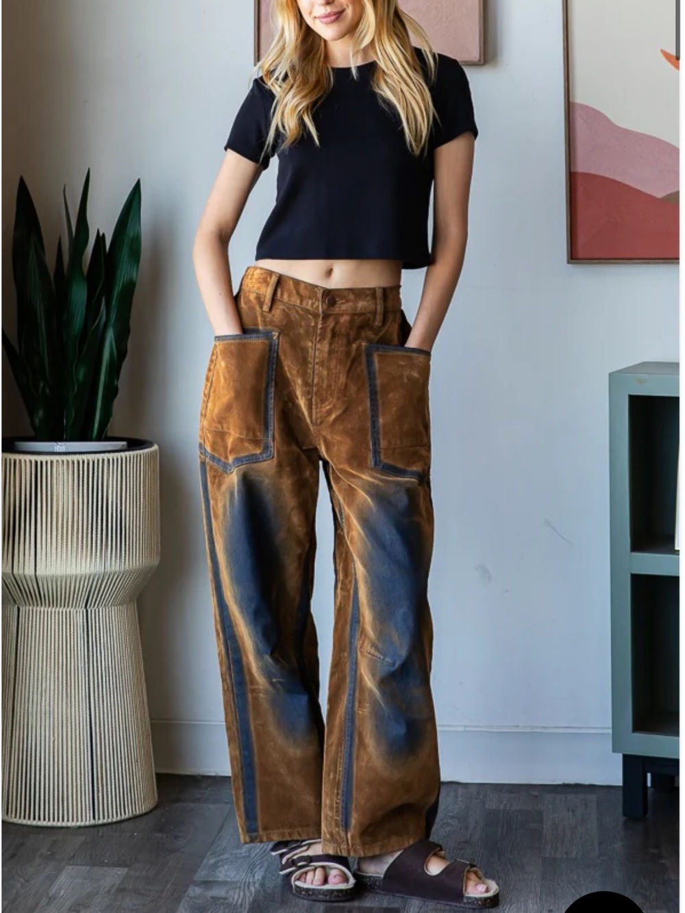 Oh Jeans suede / velvet like jeans denim pants bottoms